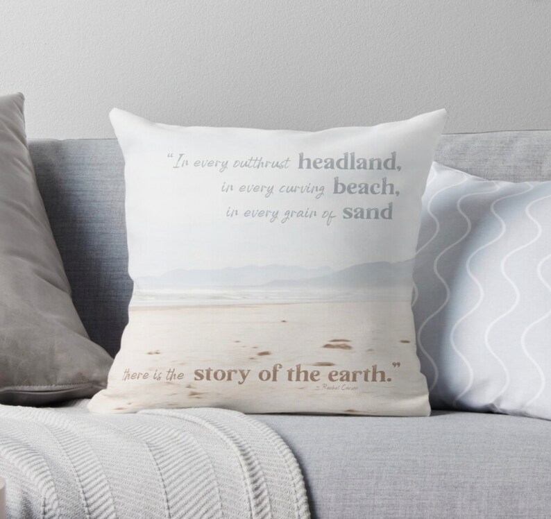 Dreamy Beach Pillow Cover Offwhite Silver Pillow Ethereal Etsy