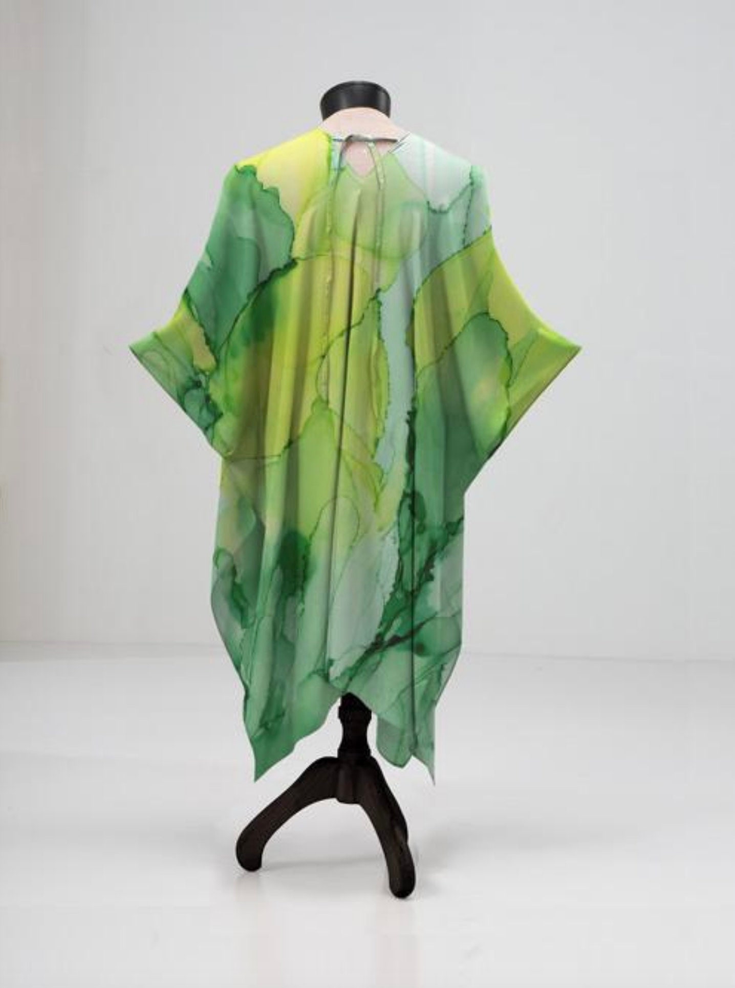 Sheer Wrap Impressionistic Floral Print Sheer Kaftan Kimono - Etsy