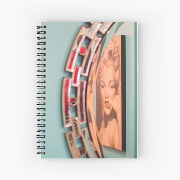 Glamour Girl Notebook, Chic Journal, Gift for Her, Movie Star Print, Marilyn Monroe Art Deco Stationery Gift for Writer, Gratitude Journal