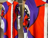 Vintage 1960 s Mod Op Art dress made from Marimekko fabric.
