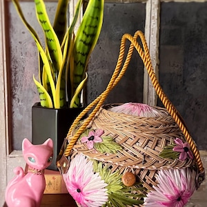 1960’s Vintage S by Cabana Straw and Raffia Handbag