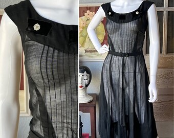 1950’s Vintage Justin McCarthy Sheer Black Dress