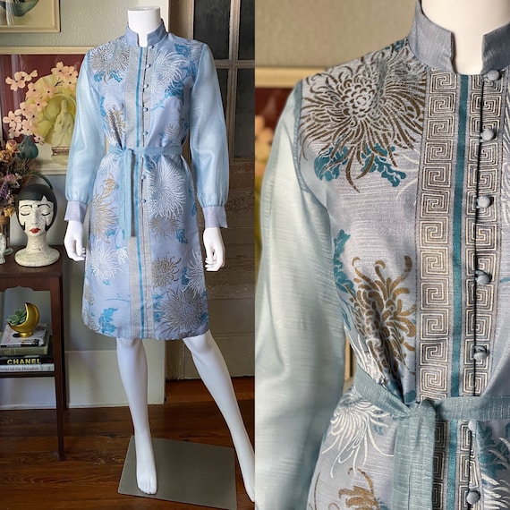 1970’s Alfred Shaheen Chrysanthemum print dress
