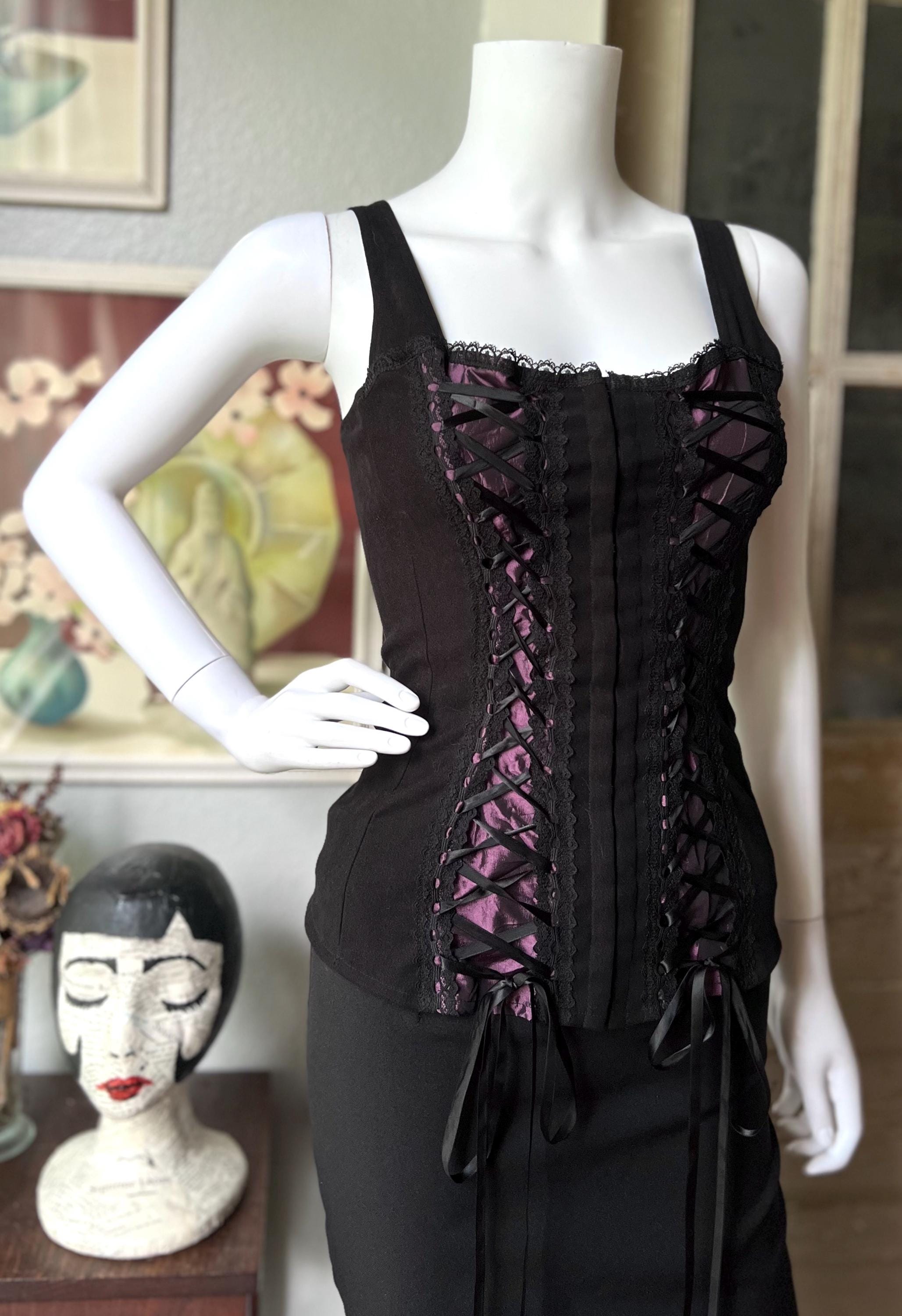 1990's Vintage Morbid Threads Corset Top - Etsy