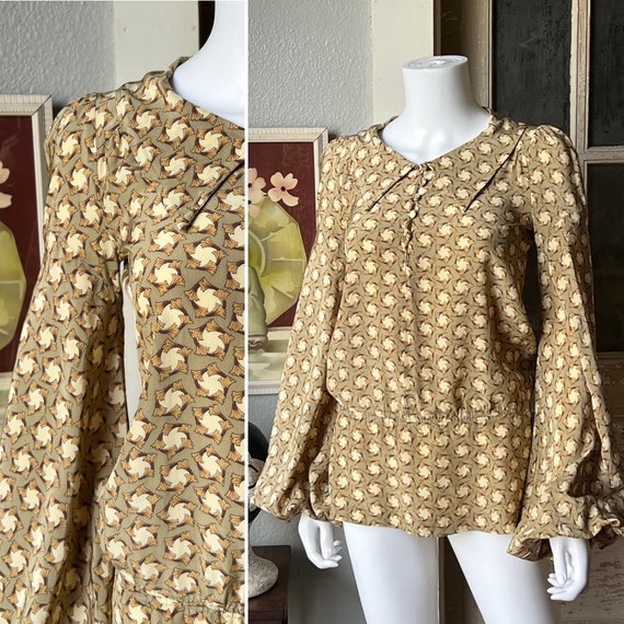 1960’s Vintage Biba Art Deco Print Top - image 1