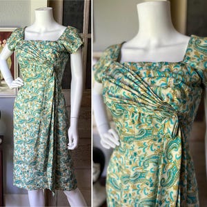 50er Jahre Vintage Seiden-Cocktailkleid