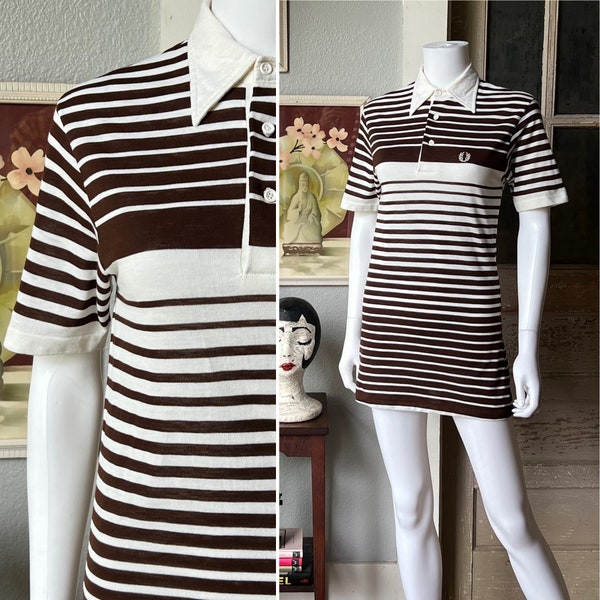 1960’s 70’s Vintage Fred Perry Striped Polo/Mini Dress