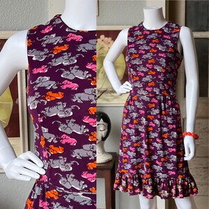 1970’s Vintage Novelty Elephant Print Dress