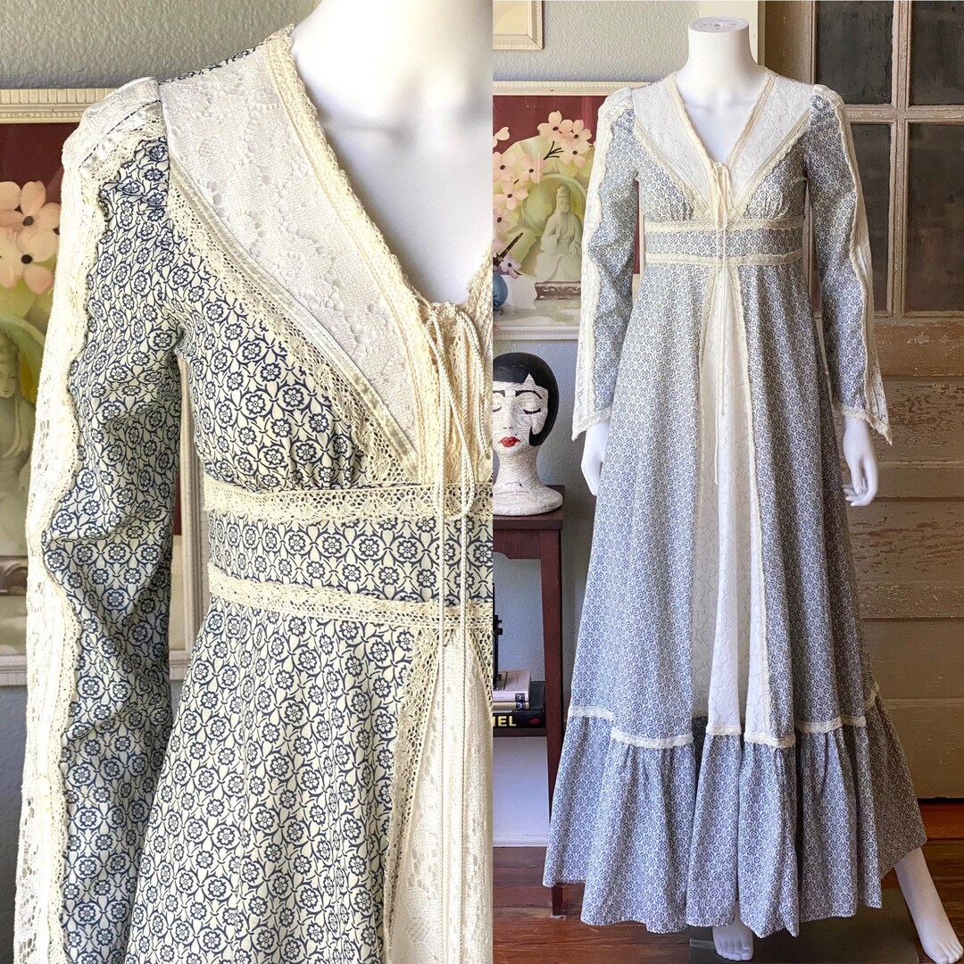 1970’s Vintage Gunne Sax Floral Dress | Size 7 - Etsy