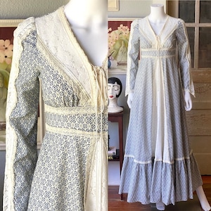 Vestido floral vintage Gunne Sax de los años 70 / Talla 7