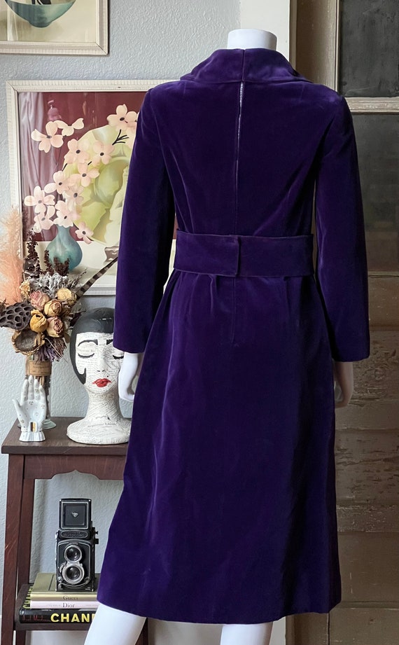 1950’s Vintage Purple Velvet Cocktail Dress | Siz… - image 6