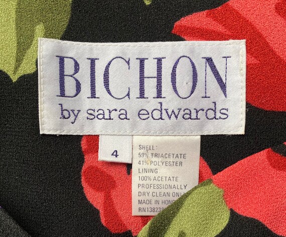 Vintage 1990’s rose print dress | Bichon by Sara … - image 7