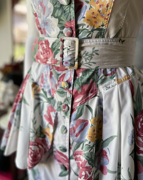 1980’s Vintage Floral Peplum Dress - image 10