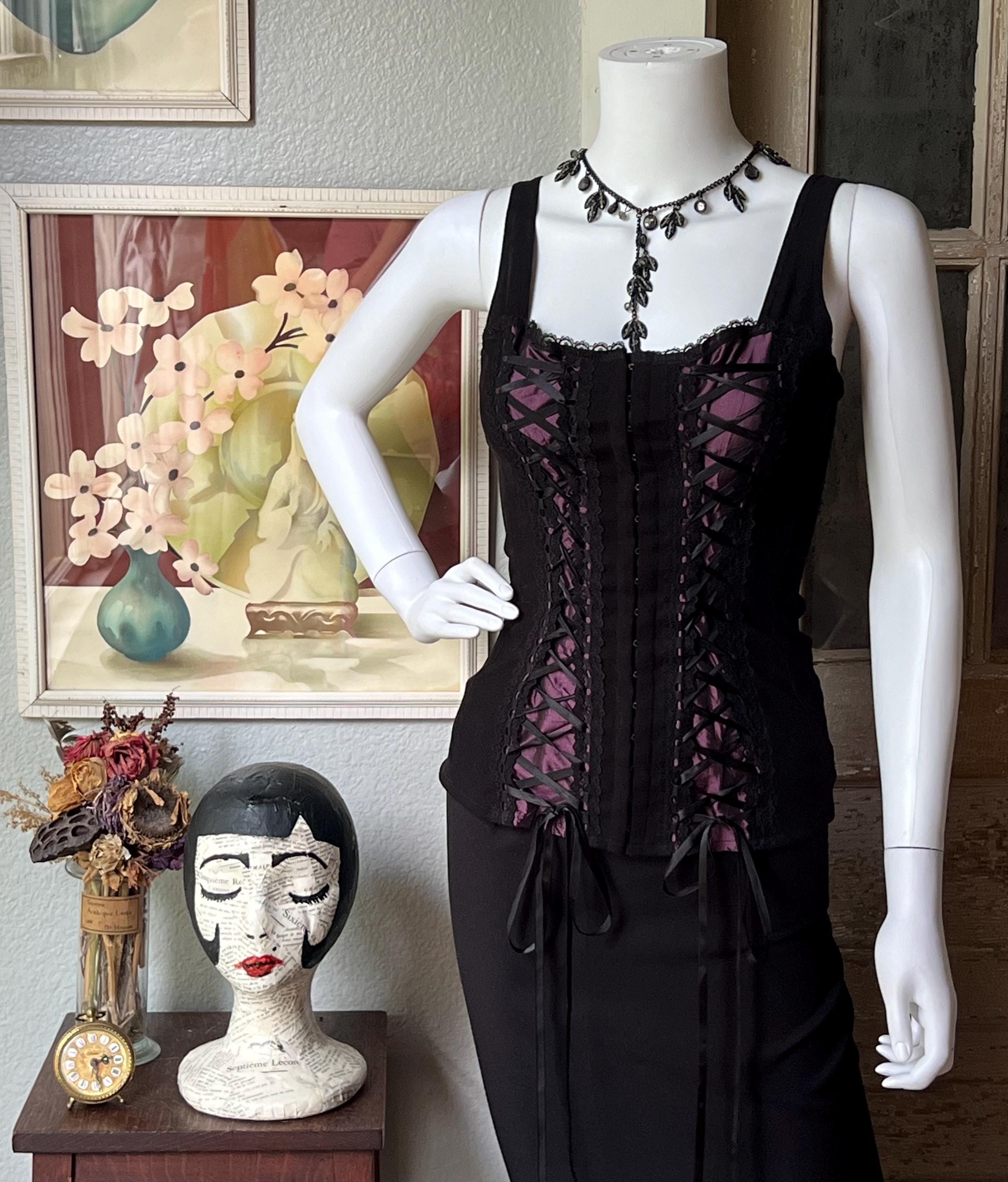 1990's Vintage Morbid Threads Corset Top - Etsy