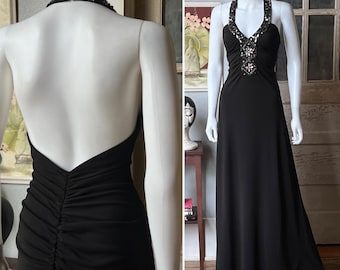 Y2K Vintage Zum Zum Jeweled Low Back Formal Dress
