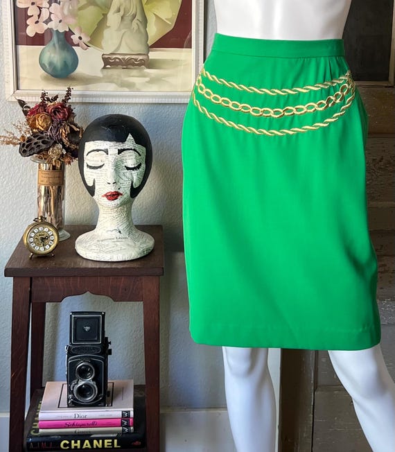Margaretha Ley for ESCADA Belt Vintage Escada by Margaretha Ley Navy Blue + Gold Nautical  main image 3