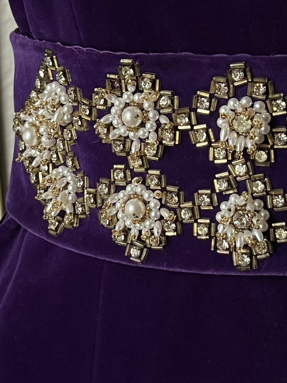 1950’s Vintage Purple Velvet Cocktail Dress | Siz… - image 8