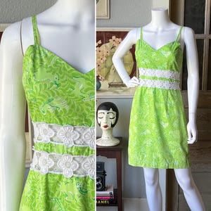 1990’s Vintage Lilly Pulitzer Animal Print Sundress with Lace Cutout