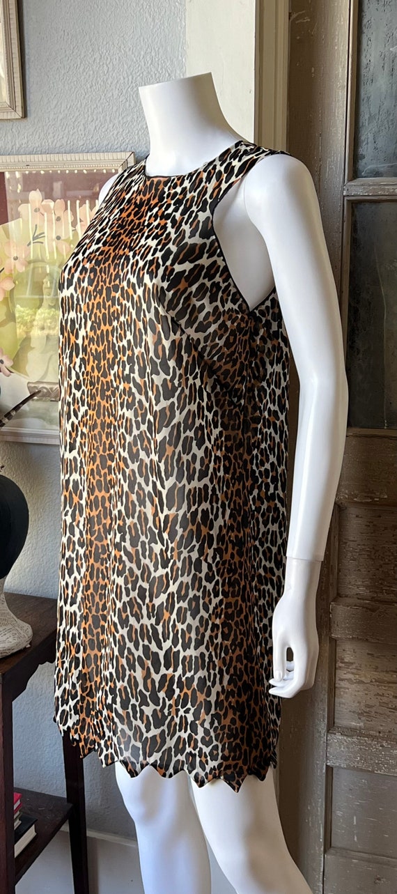 1960’s Vintage Vanity Fair Leopard Print Gown Wit… - image 4