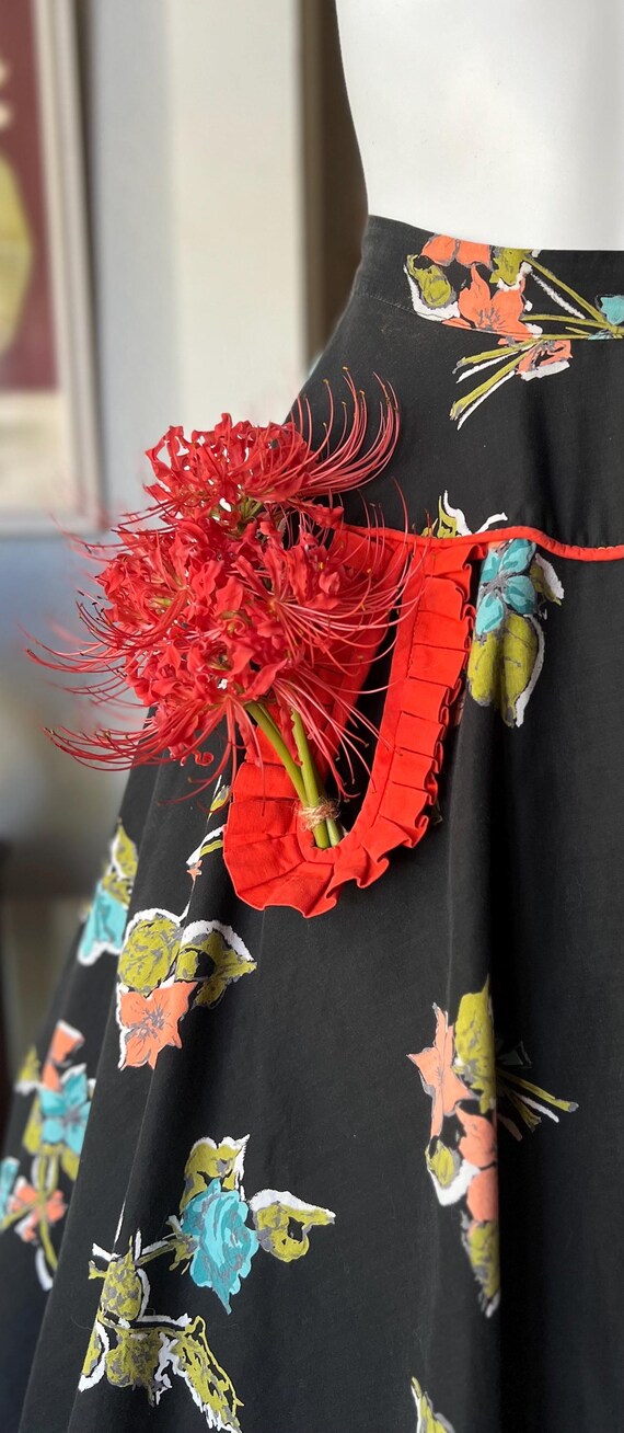 1950’s Vintage Floral/Rose Print Skirt - image 2