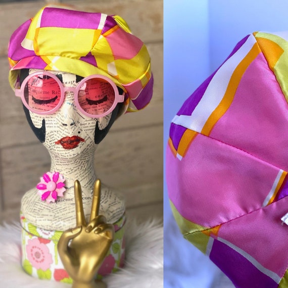 VTG 1960’s psychedelic Pucci-esque print beret