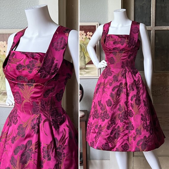 1950’s Pat Sandler For Highlight Brocade Dress - image 1