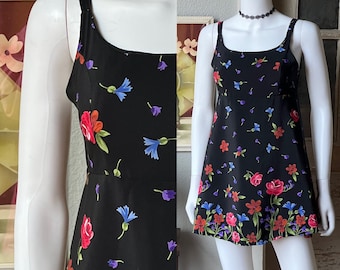1990’s Vintage Floral Micro Mini Tie Back Baby Doll Dress