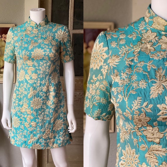 1960’s silk Brocade mini cheongsam dress