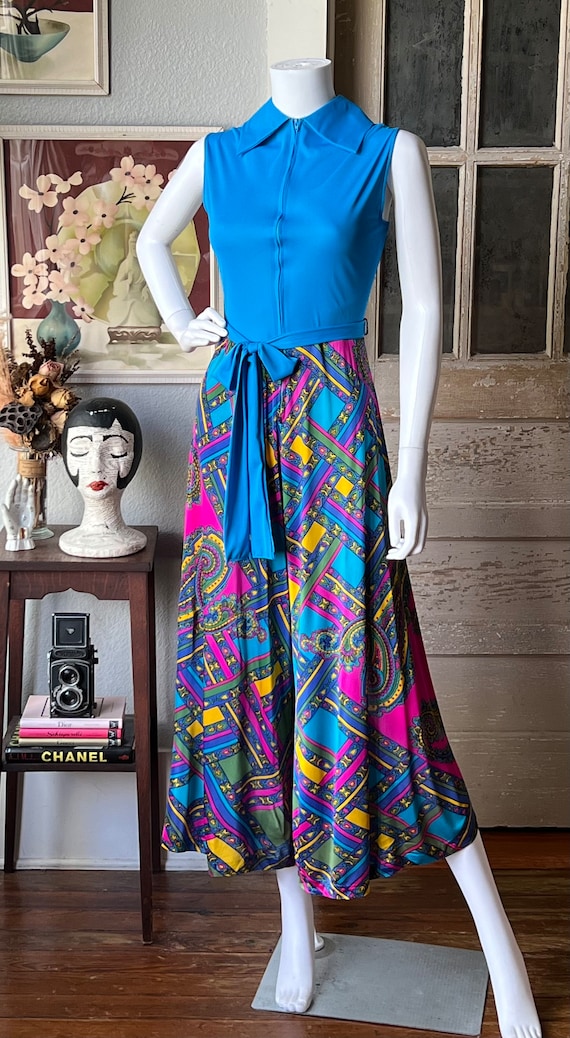 60's / 70's Vintage Colourful Psychedelic Palazzo Jumpsuit main image 0