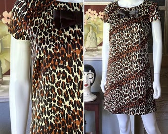 1990’s Vintage Betsey Johnson Silk Leopard Print Dress