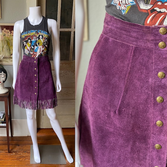 1960’s Trego’s Westwear purple suede button front