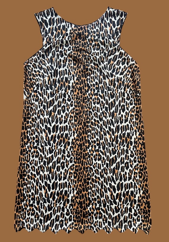 1960’s Vintage Vanity Fair Leopard Print Gown Wit… - image 7