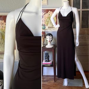 Y2K Vintage Frederick’s of Hollywood Black Halter Maxi Dress