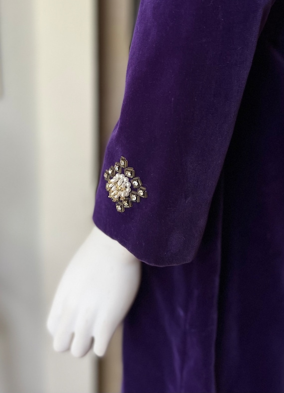 1950’s Vintage Purple Velvet Cocktail Dress | Siz… - image 7