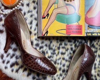 1940er Vintage Alligator Heels von Mademoiselle