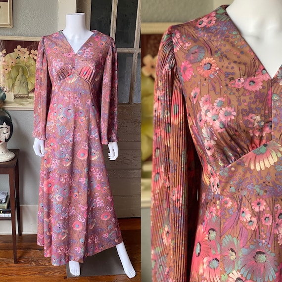 1970’s novelty print maxi dress
