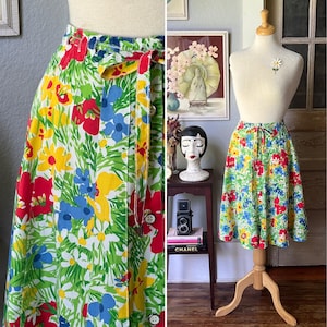 1970’s Vintage Floral A-Line Skirt