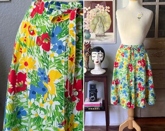 1970’s Vintage Floral A-Line Skirt