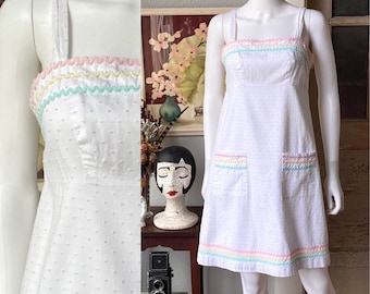 Vintage Y2K Betsey Johnson Swiss dot sun dress | Size 8