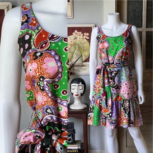 1960’s Vintage Psychedelic print dress by Neusteters | Size 12