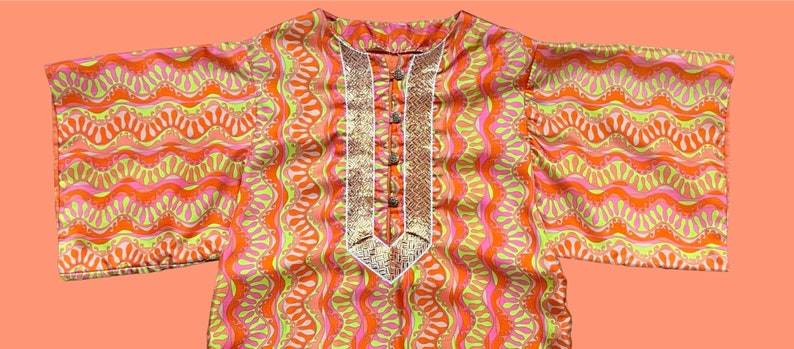 1960s Vintage Psychedelic Caftan image 8