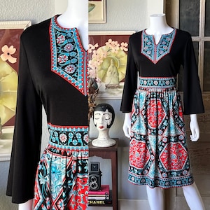 1970’s Vintage Mr. Dino Bohemian Print Dress