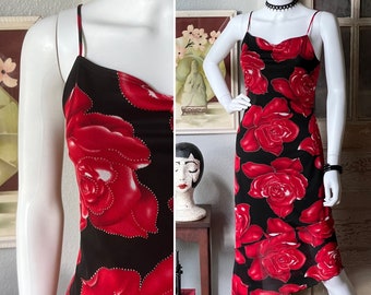 1990’s Vintage Mesh Rose Print Dress