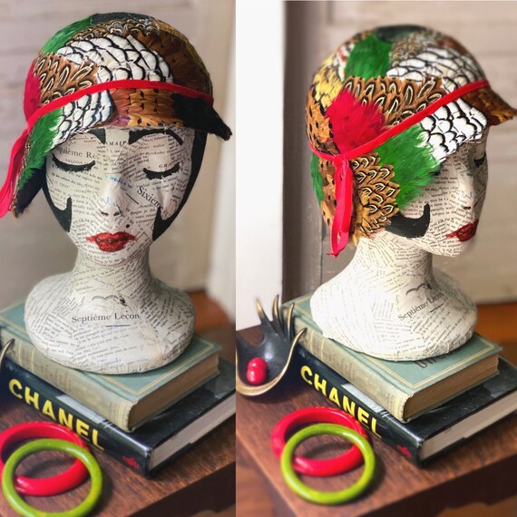 1950’s feather hat designed by Lora