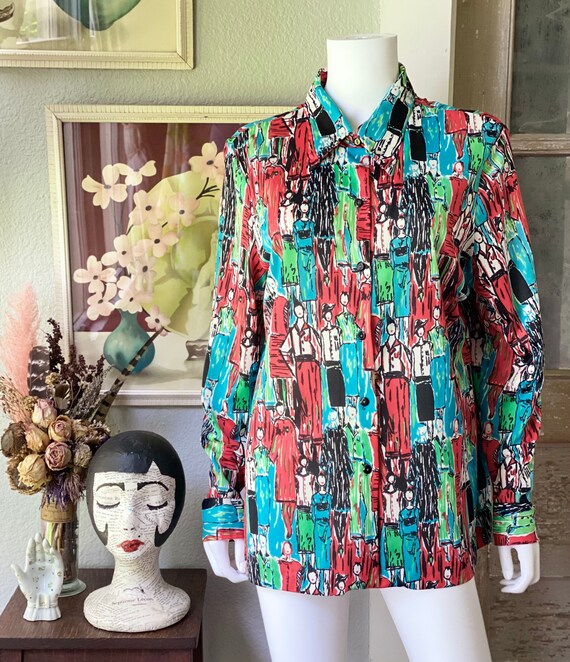 1970’s vintage lady print shirt by Mr. Alex | Ale… - image 2