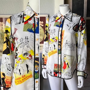1970’s Vintage Toulouse‑Lautrec Poster Novelty Print Top