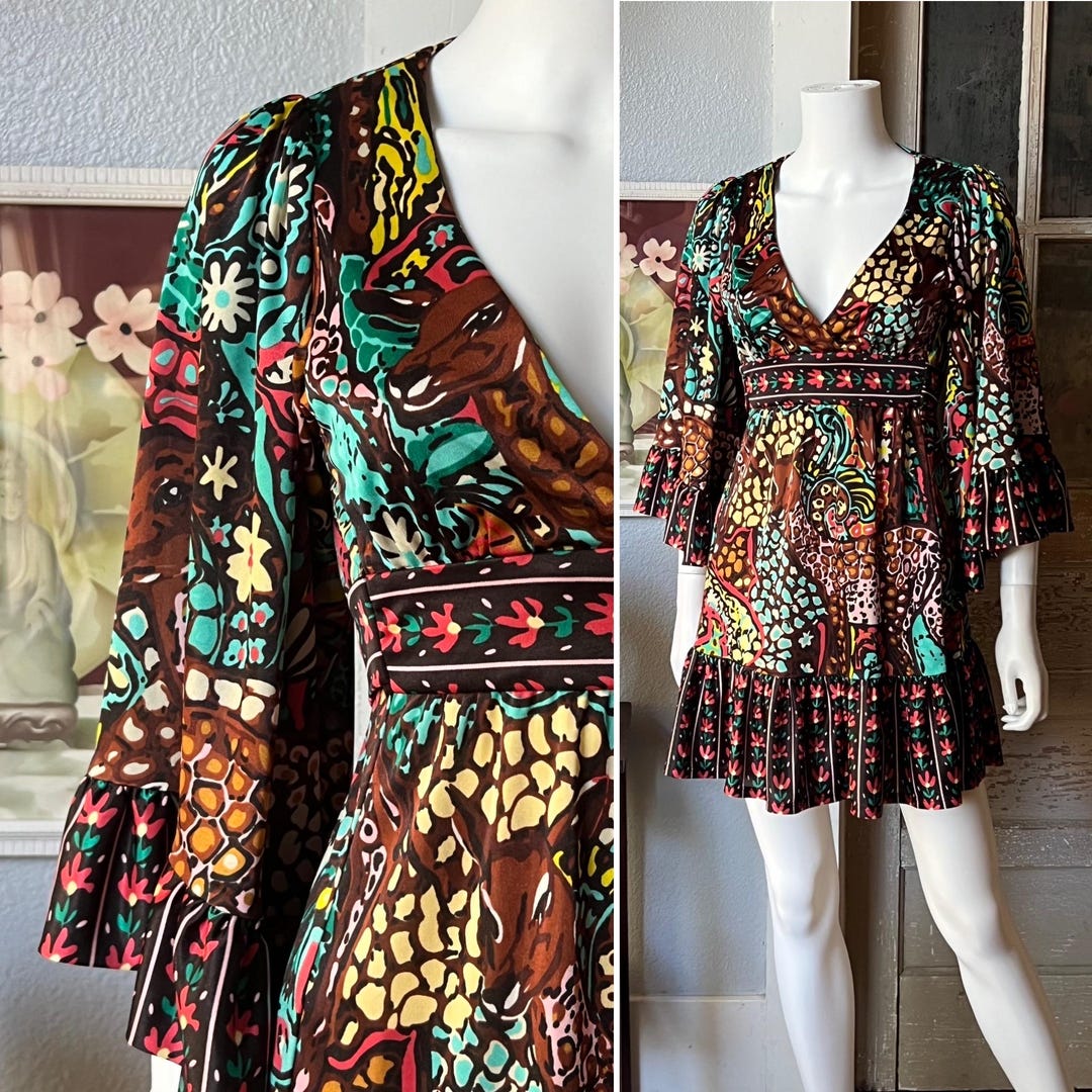 2000's Vintage Rare Betsey Johnson Bambi Dress/deer Print/runway