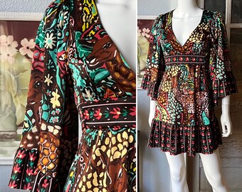 2000’s Vintage Rare Betsey Johnson Bambi Dress/Deer Print/Runway Dress