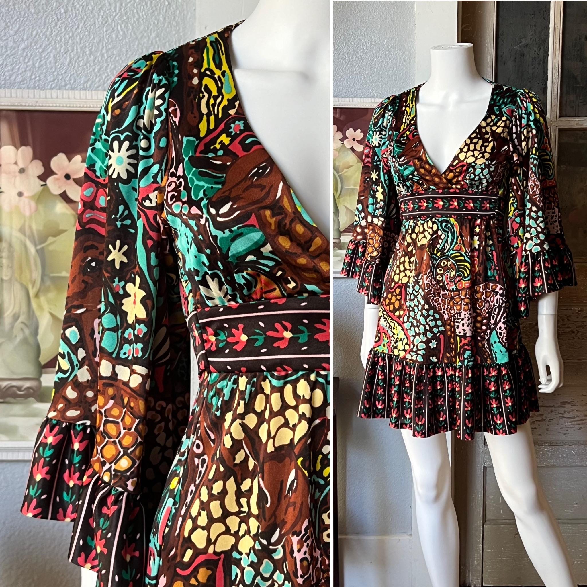 2000's Vintage Rare Betsey Johnson Bambi Dress/deer Print/runway