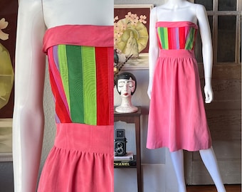 1980’s Vintage Blair Woolverton Strapless Dress | Size 8